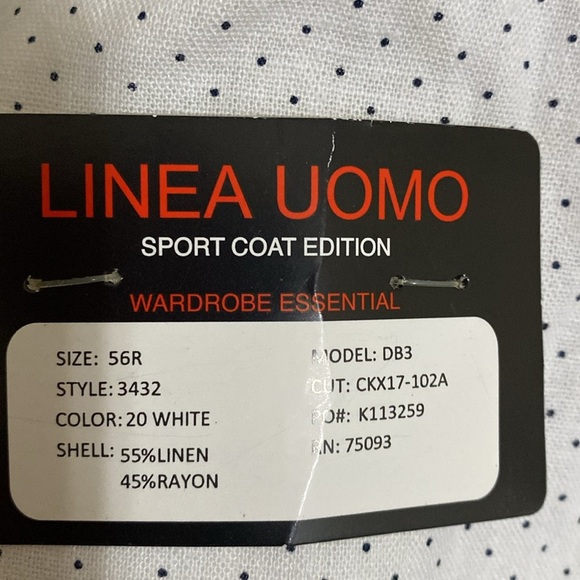 Linea Uomo White Double-Breasted Men's Blazer sport coat 56R linen event Y2K - Picture 8 of 11